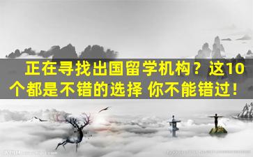 正在寻找出国留学机构？这10个都是不错的选择 你不能错过！